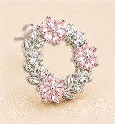 Rosé Bloom Wreath Stud Earrings