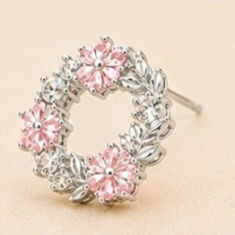 Rosé Bloom Wreath Stud Earrings