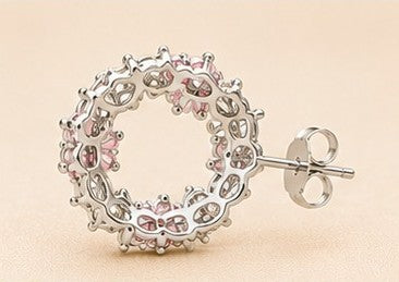 Rosé Bloom Wreath Stud Earrings