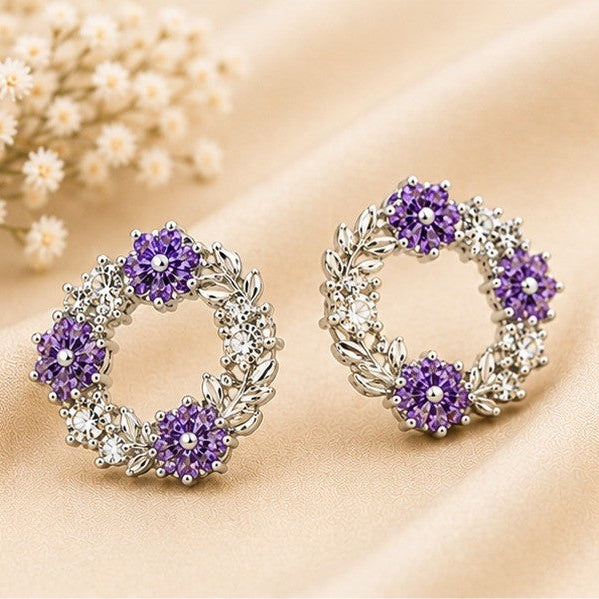 Lavender Royale Wreath Stud Earrings
