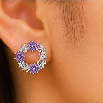 Lavender Royale Wreath Stud Earrings