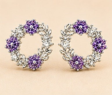Lavender Royale Wreath Stud Earrings
