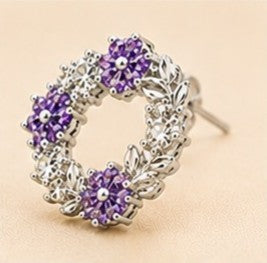 Lavender Royale Wreath Stud Earrings