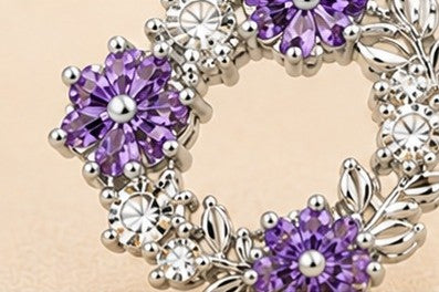 Lavender Royale Wreath Stud Earrings