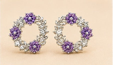 Lavender Royale Wreath Stud Earrings
