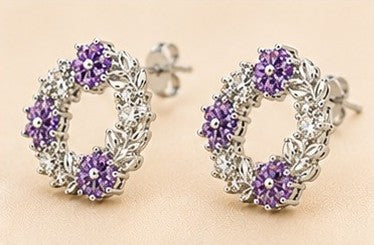 Lavender Royale Wreath Stud Earrings
