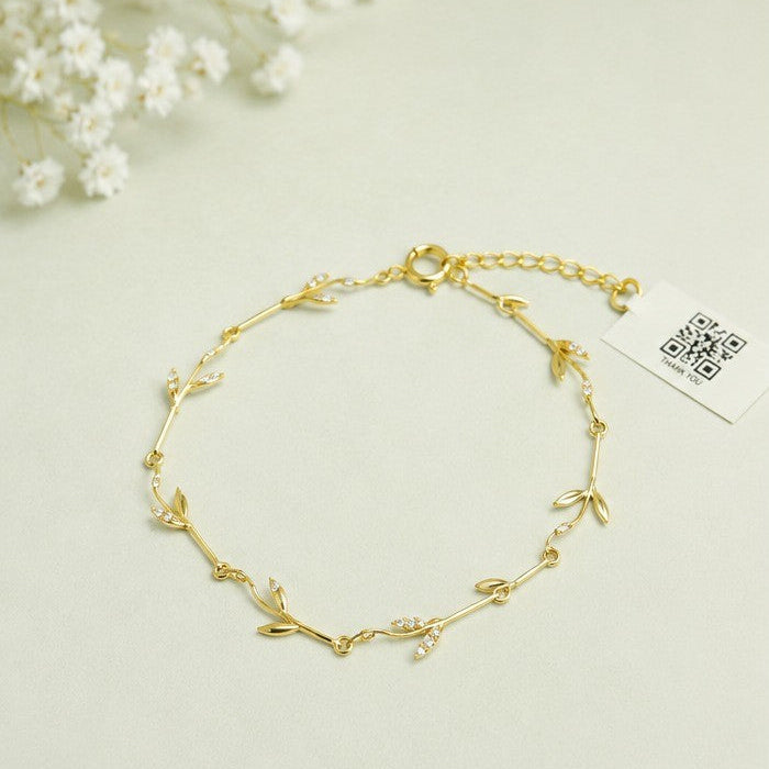 Golden Vine Leaf Bracelet