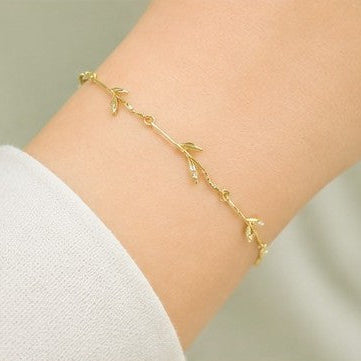Golden Vine Leaf Bracelet